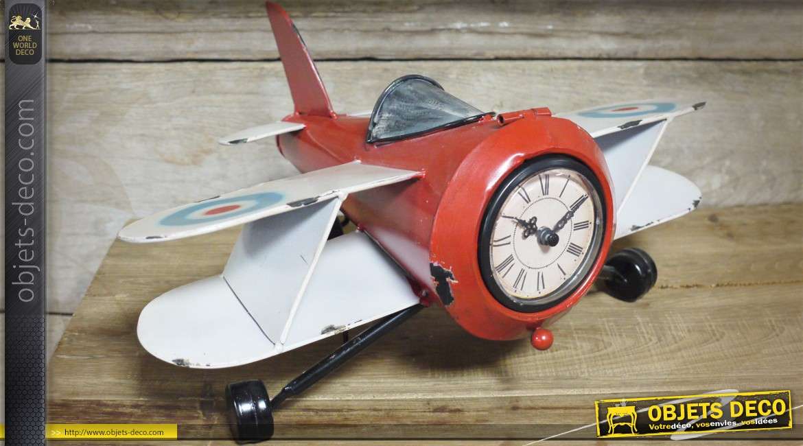 Horloge vintage en forme d'avion