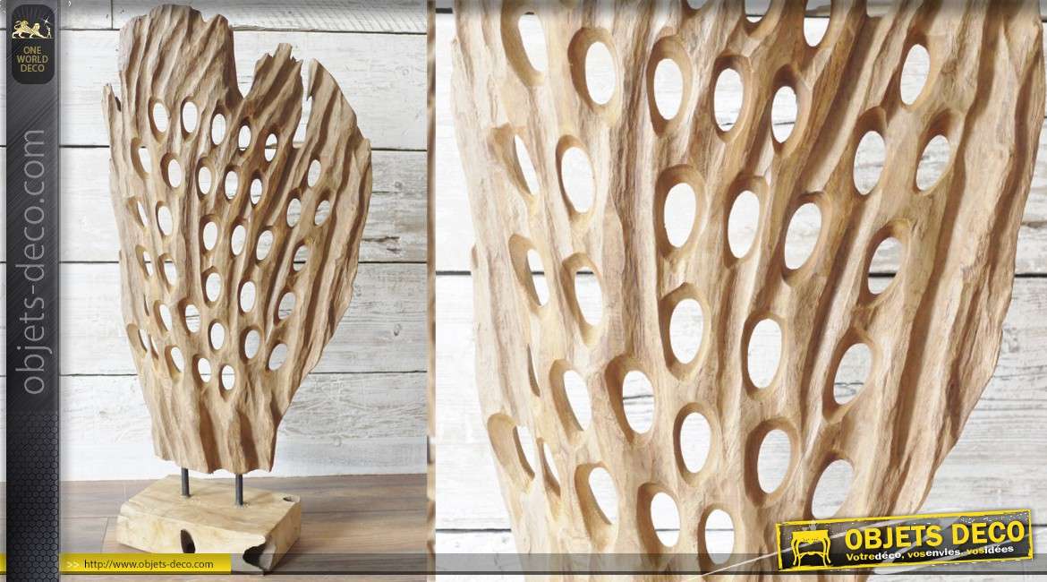 Sculpture décorative en bois finition naturelle