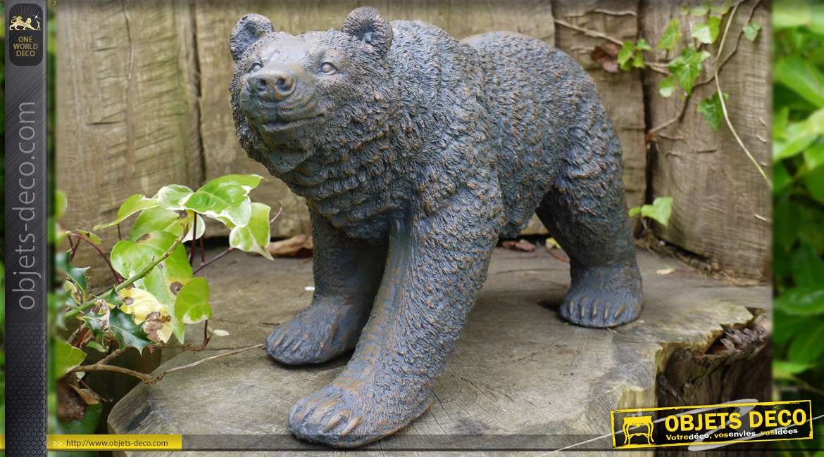 Statuette animalière d'ours pour parc et jardin
