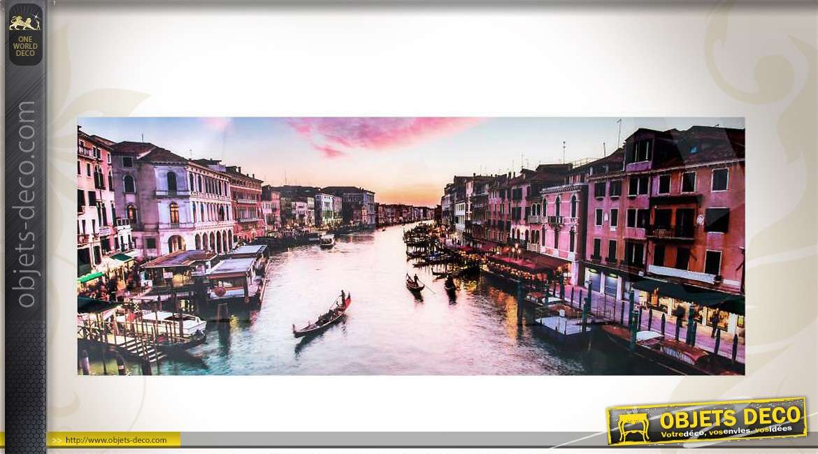 Grand tableau sous verre trempé en 180 cm : Venise