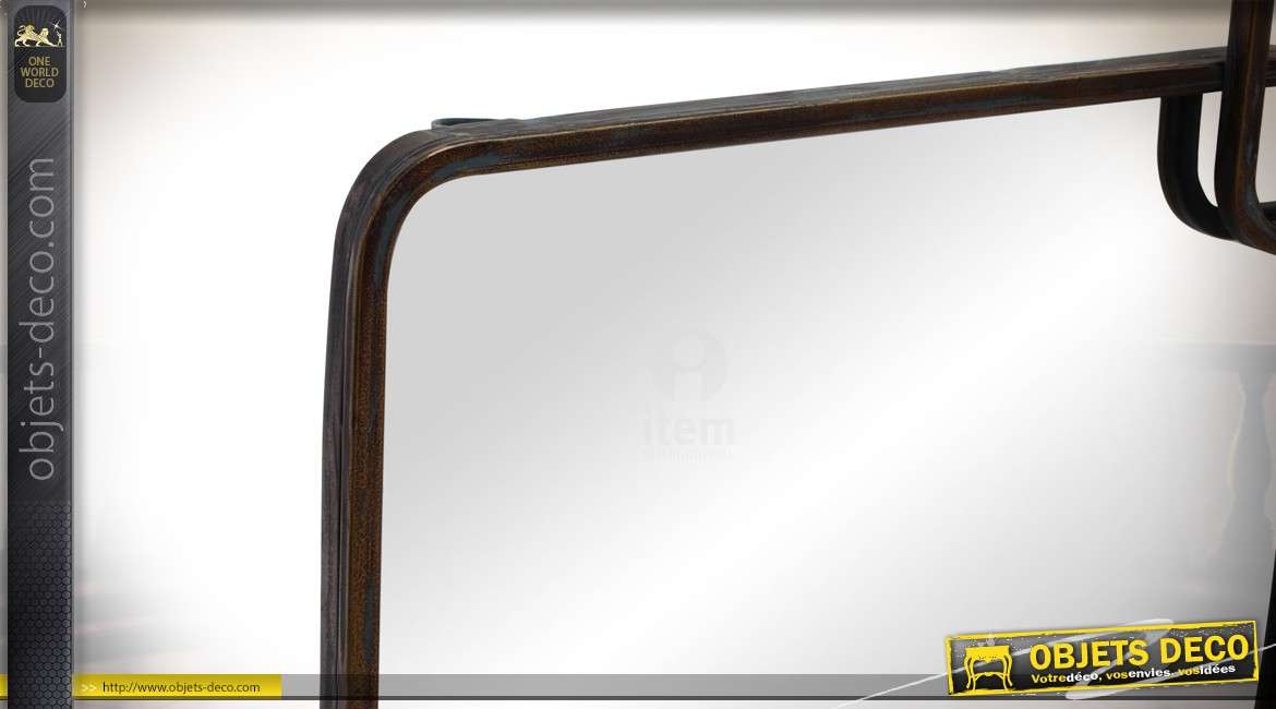 Miroir Miami Design de style industriel en verre et métal 102cm