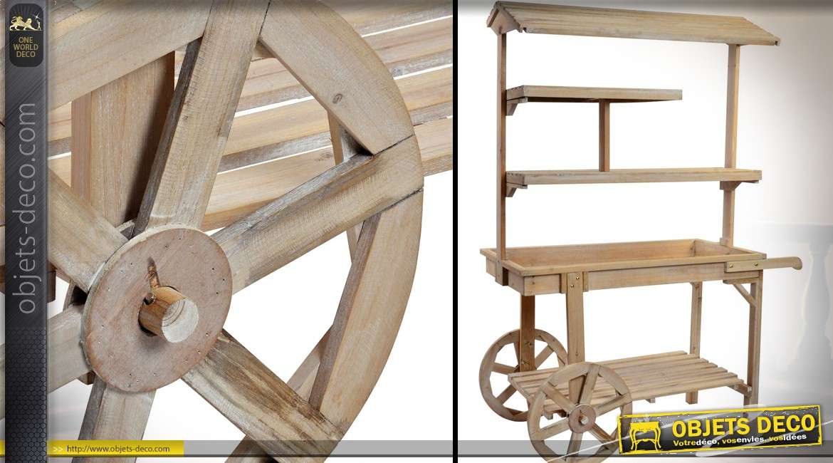 chariot en bois  Boutique Timôme et merveilles