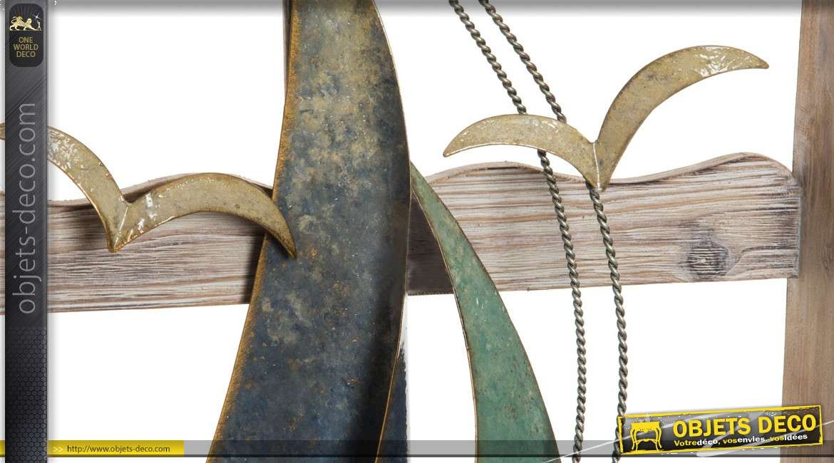 Série de 2 cadres en bois et métal collection Sea Sand de 50cm