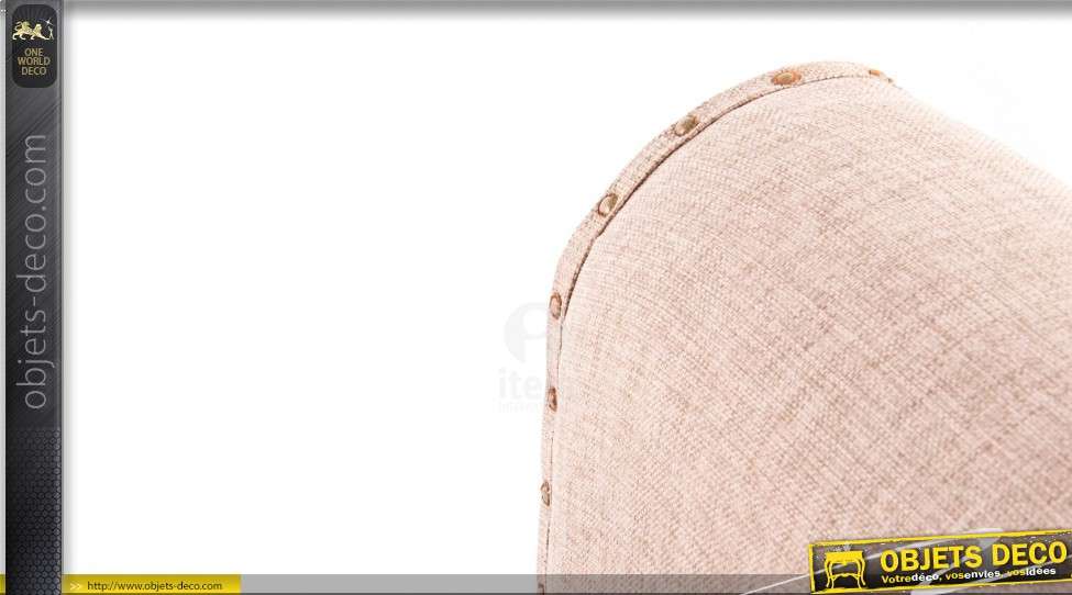 Banquette coffre en bois et tissus couleurs beige 137 cm