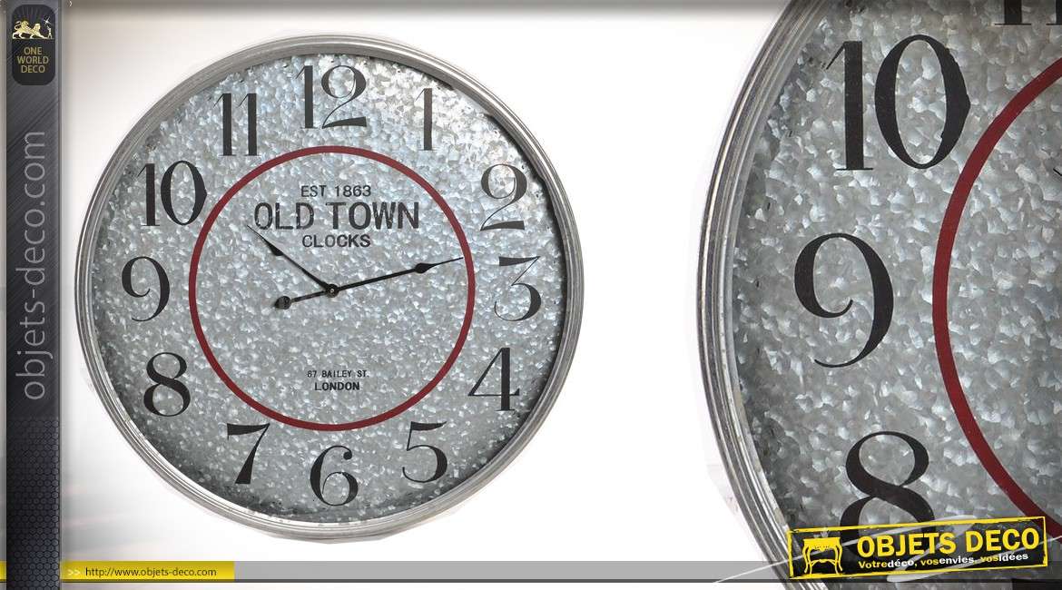 Horloge murale en métal Ø60 - Old town clocks London