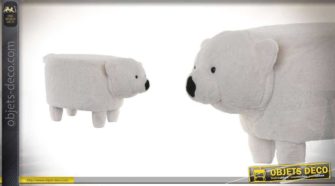 Repose-pieds en bois - Collection Anima'pouf - L'ours polaire