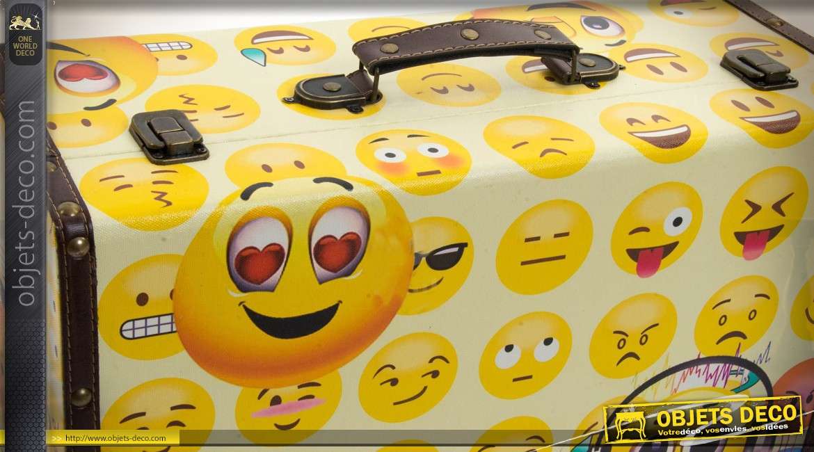 Série de 3 valises de rangement Smiley Style