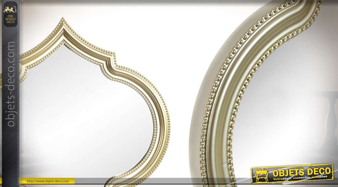 Set de 5 miroirs finitions dorées 55 cm