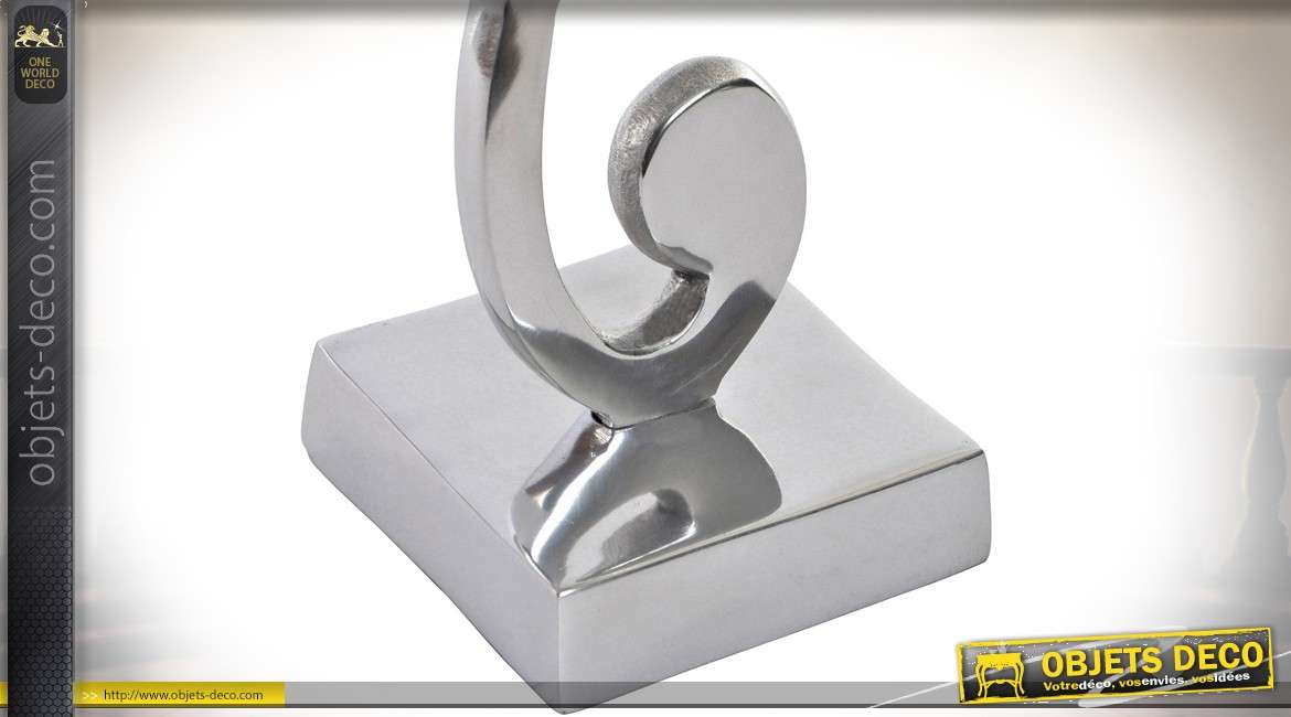Trophée en aluminium argenté : clé de sol 43 cm