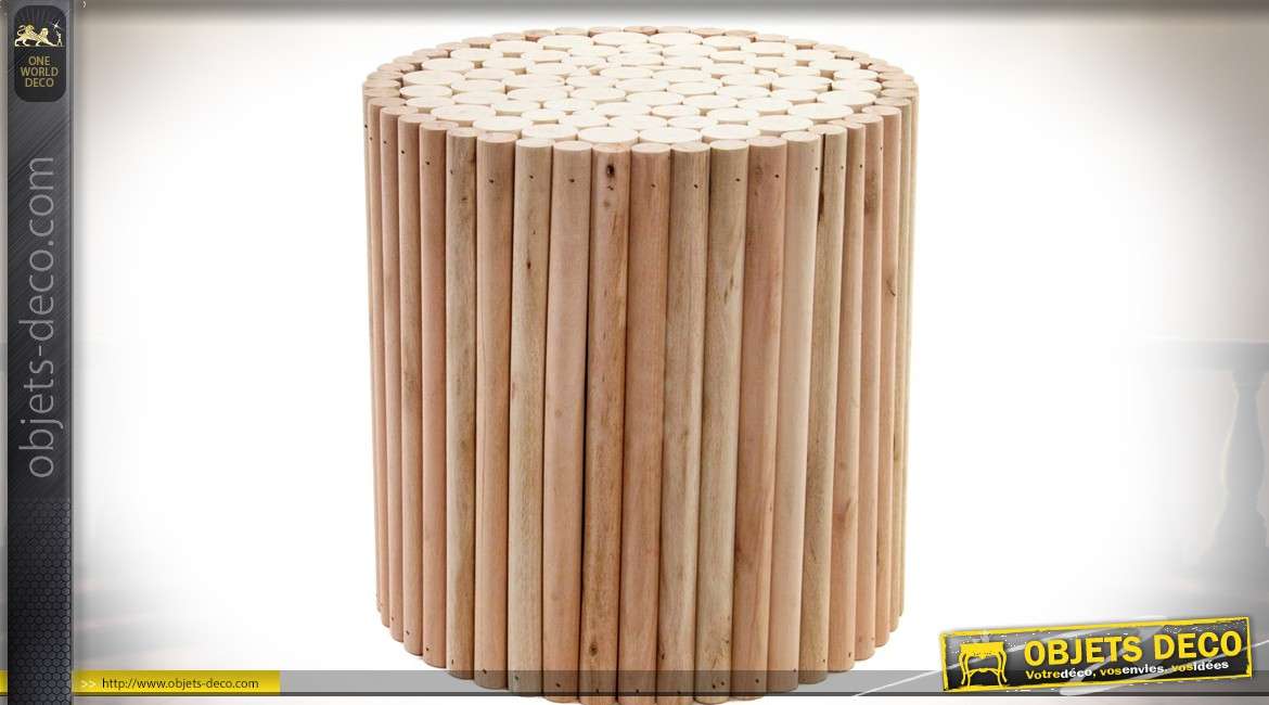 Sellette en bois naturel aspect assemblage de rondins de bois Ø 30 cm