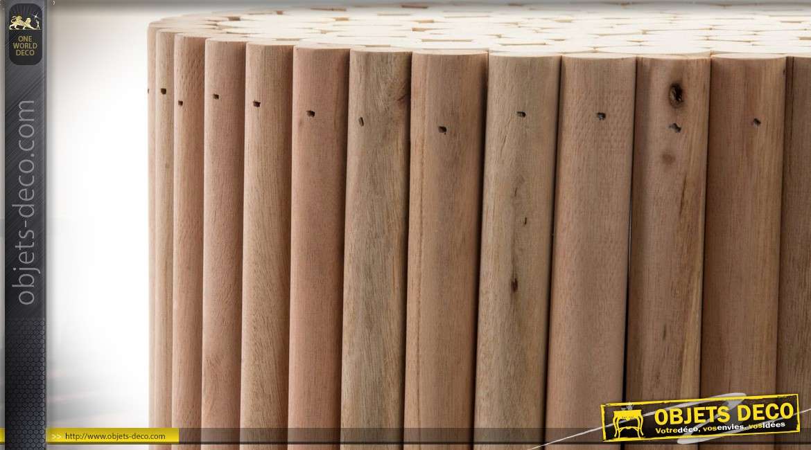 Sellette en bois naturel aspect assemblage de rondins de bois Ø 30 cm