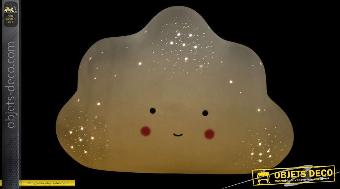 Lampe pour enfant en forme de nuage blanc avec éclairage LED 25 cm