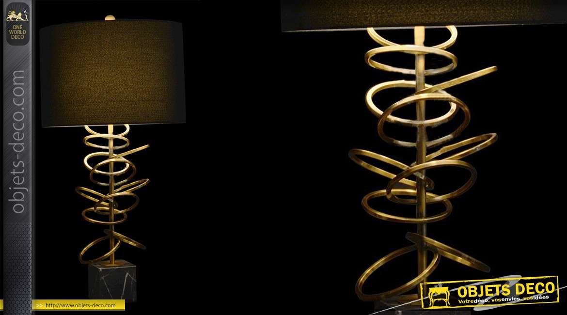 Lampe de table moderne Collection Precious Lamps en métal, marbre et lin 74cm