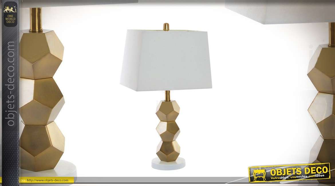Lampe de table moderne et design avec pied hexagonal en 3D Collection Precious Lamps