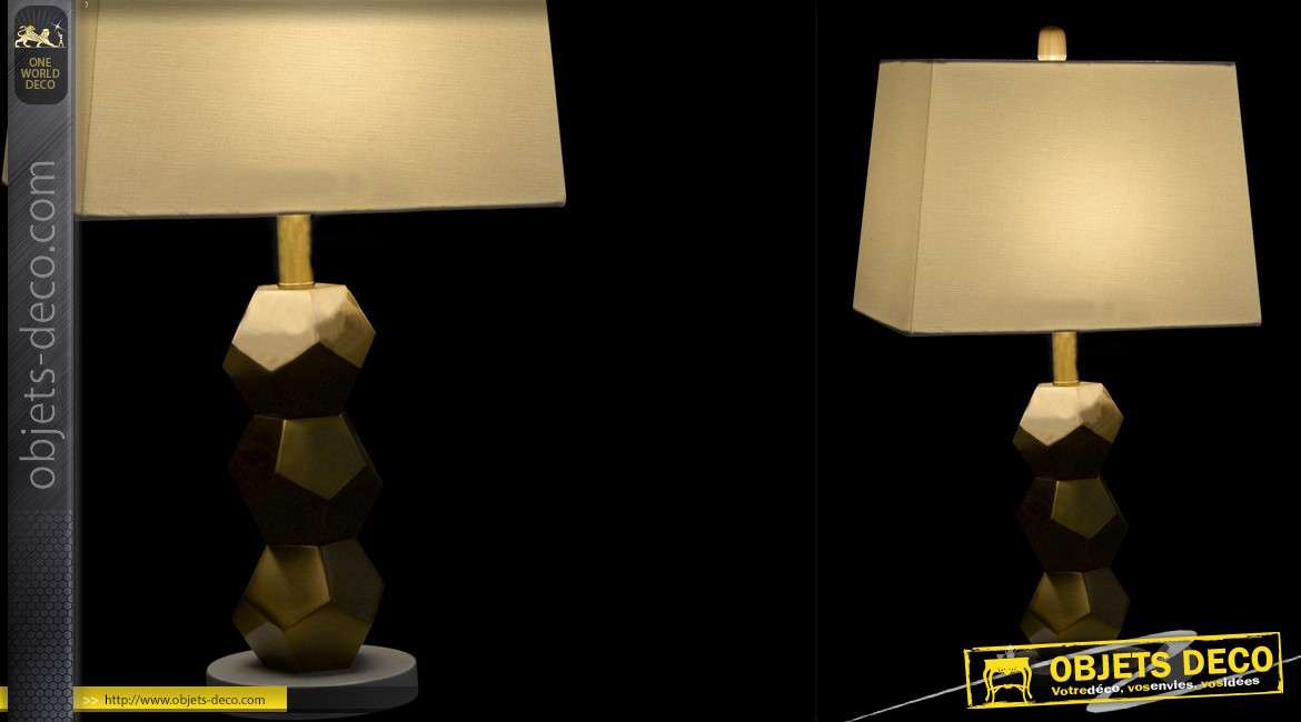 Lampe de table moderne et design avec pied hexagonal en 3D Collection Precious Lamps