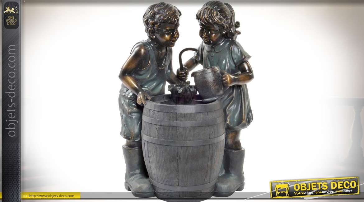 Fontaine décorative d'intérieur : les enfants (imitation bronze) 77 cm