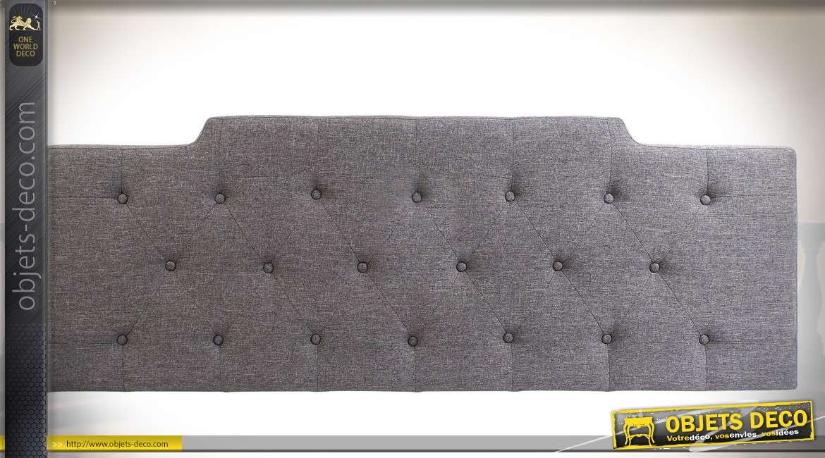 Tête de lit contemporaine en tissu gris capitonné 157 cm