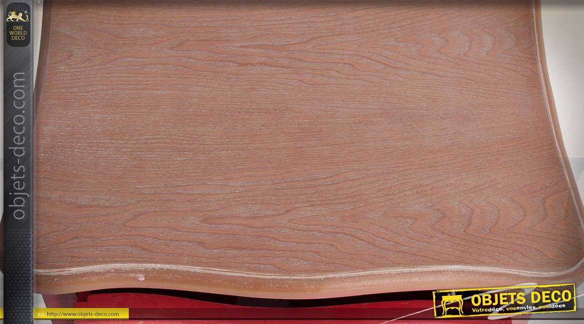 Table de chevet à 3 tiroirs patine rose vieilli 61 cm