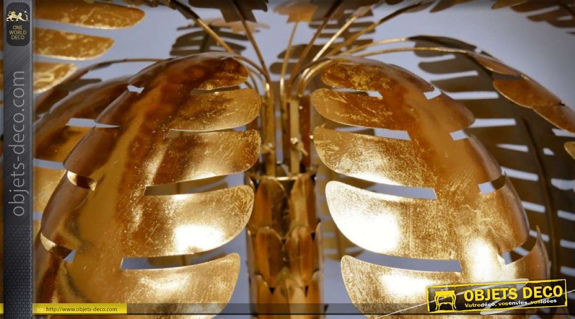 Grand palmier en métal doré brillant 170 cm