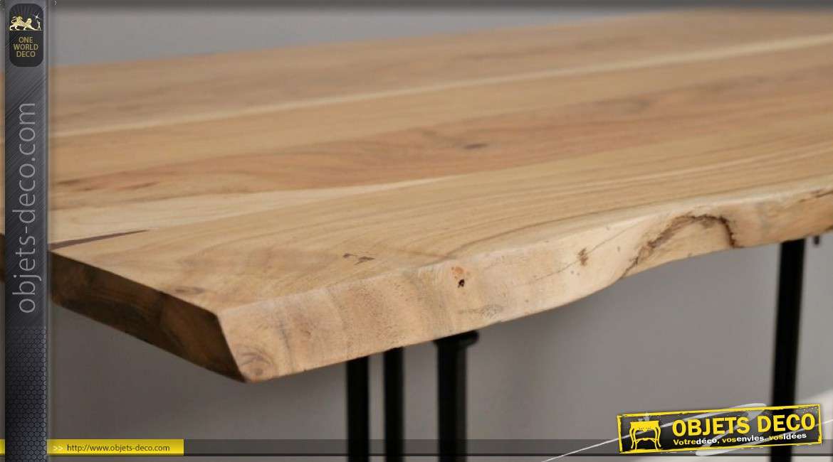 Plateau en bois d'acacia pour table rectangulaire de 130 x 80 cm