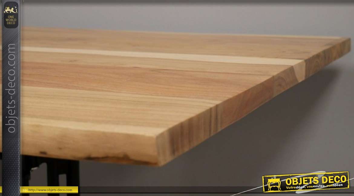 Plateau en bois d'acacia pour table rectangulaire de 130 x 80 cm