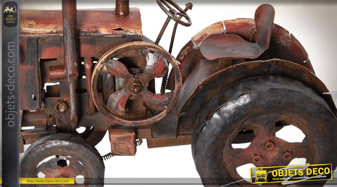 Modèle réduit tracteur ancien en métal 59 cm