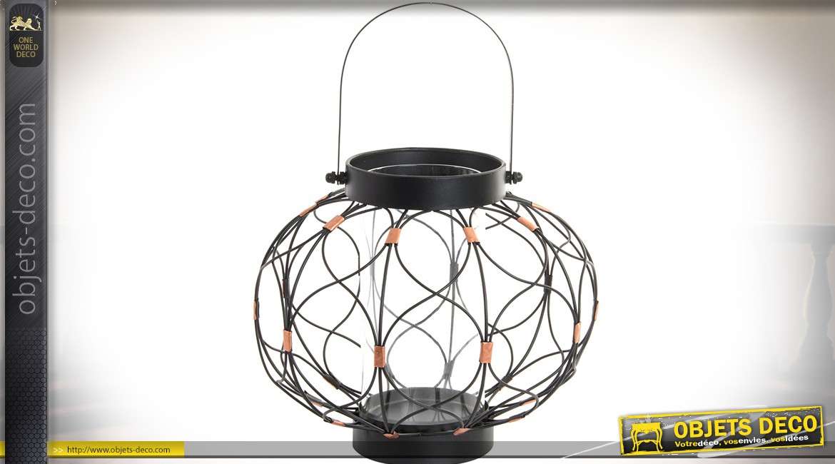 Bougeoir de table en forme de lanterne ovale en métal de style rétro Ø 28 cm