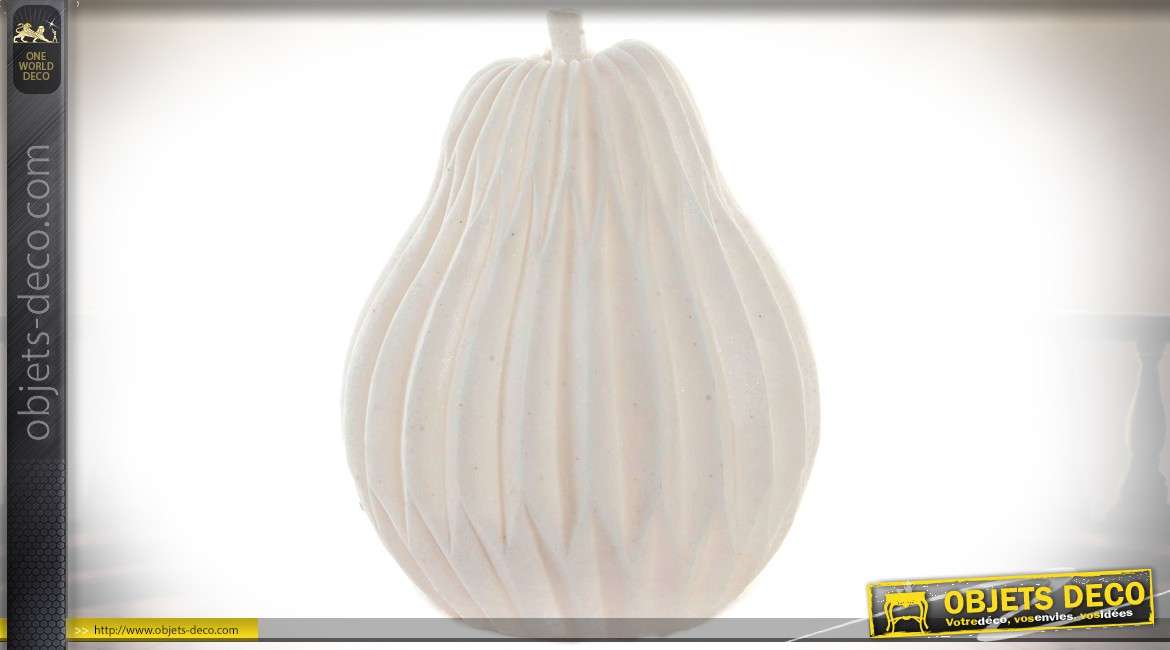 Lampe décorative en forme de poire blanche en résine semi-opaque 30,8 cm