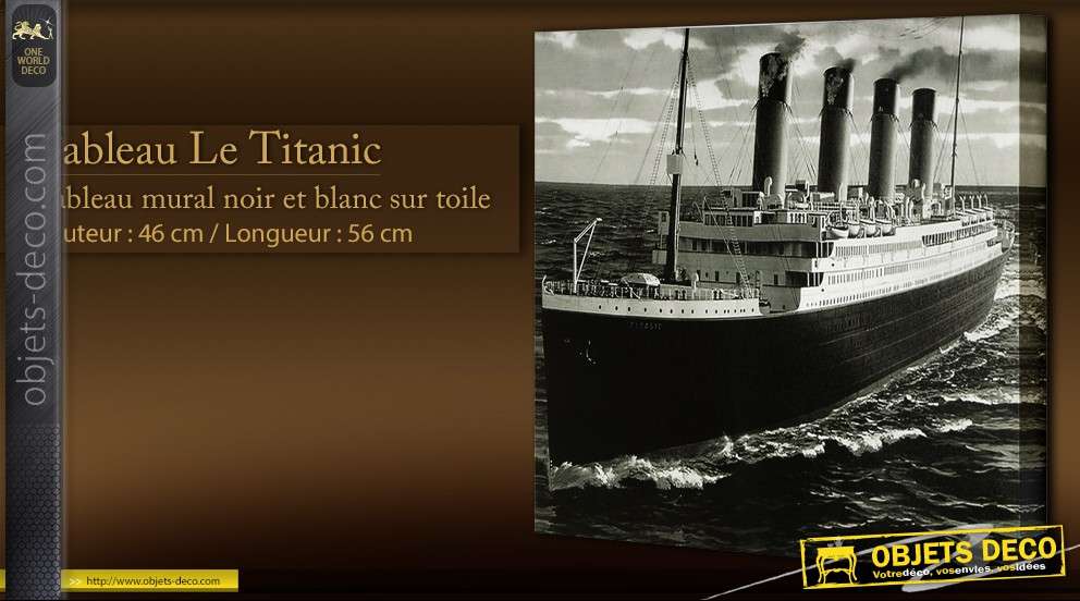 Tableau sur toile noir et blanc : Le Titanic