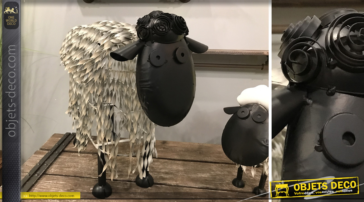 Mouton décoratif stylisé en fer forgé