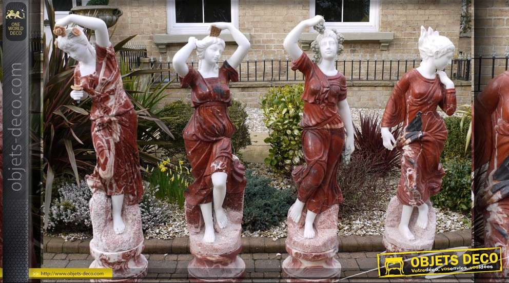 Collection de statues en marbre Les 4 saisons
