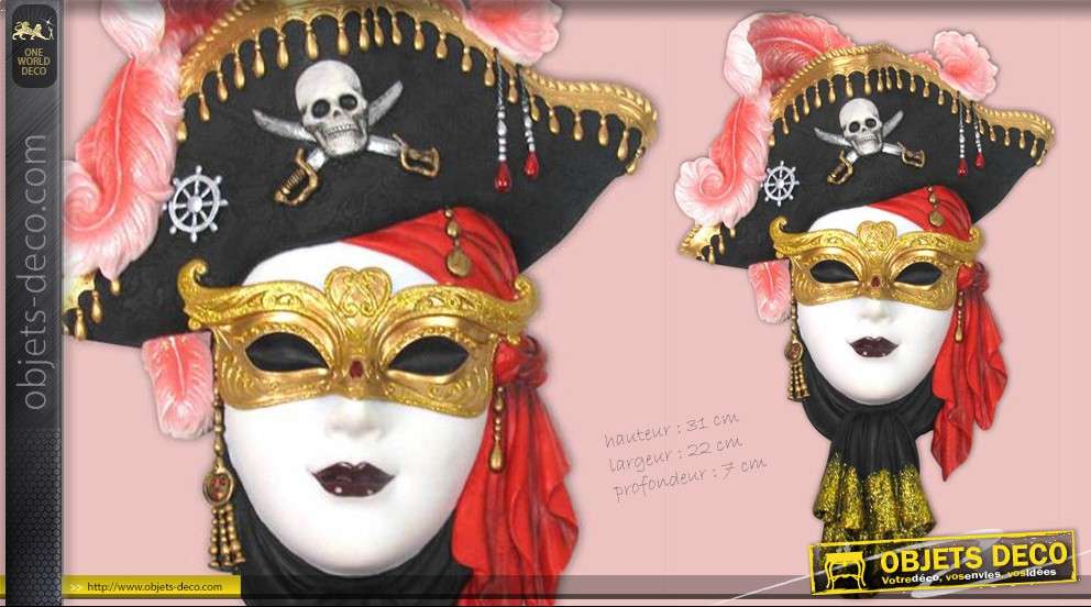 Masque vénitien femme pirate
