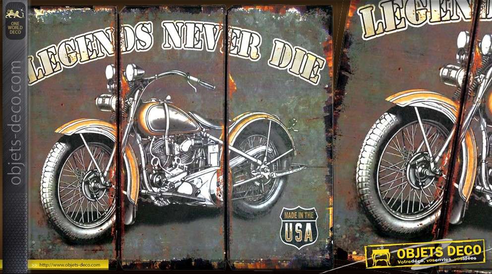 Plaque métal vintage Légende de la moto