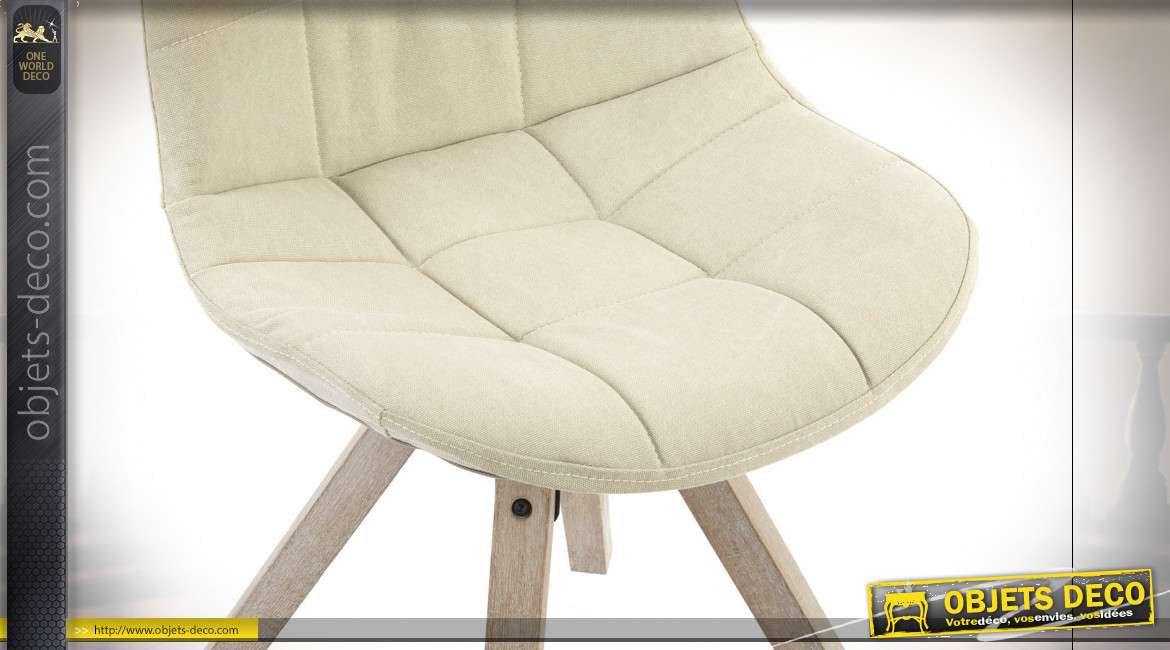 CHAISE POLYESTER COTON 47X55X85 NATUREL BEIGE