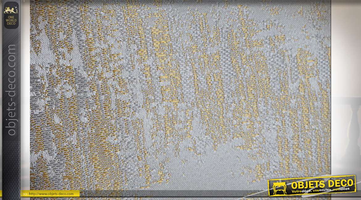Coussin rectangulaire d'inspiration Art Déco, finition beige et traces dorées, 50x30cm