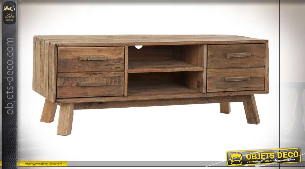 Beskope récupérés en bois meuble tv unité armoire eco recyclé rustique en bois naturel