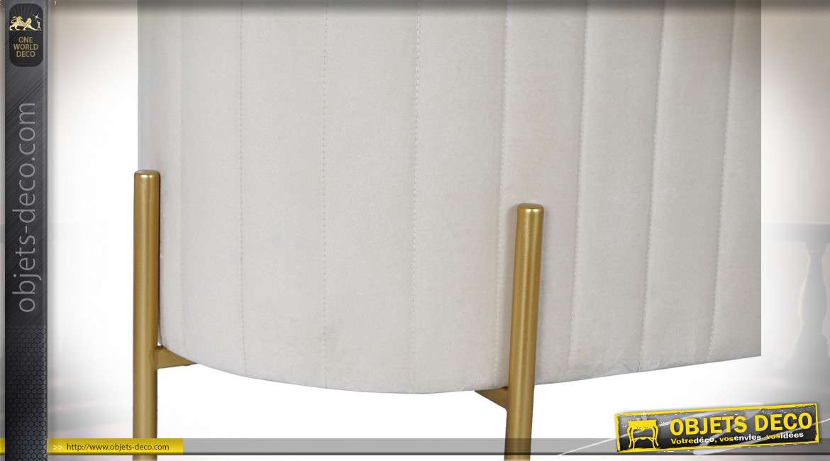 BANQUETTE SET 2 POLYESTER 123X50X45 VELOURS CREME