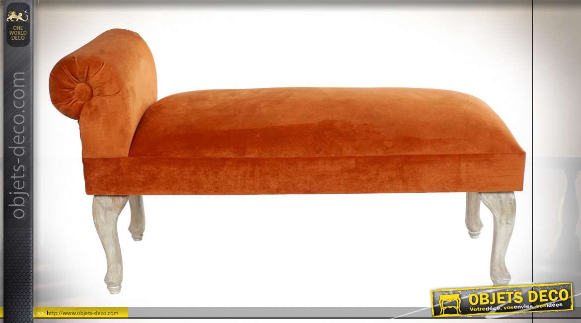 BANQUETTE POLYESTER BOIS 106X46X58,5 VELOURS