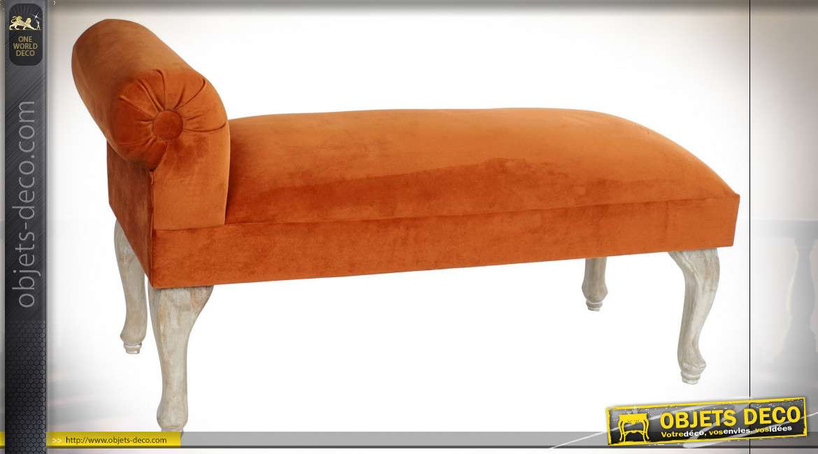 BANQUETTE POLYESTER BOIS 106X46X58,5 VELOURS