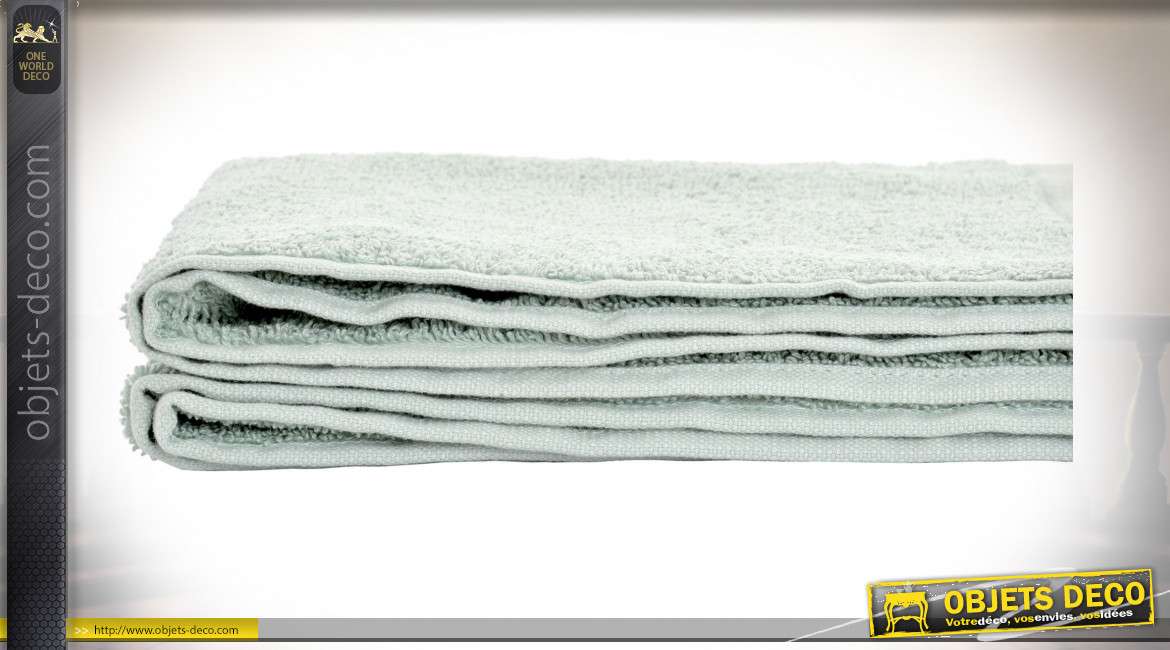 Grande serviette de bains en coton finition vert menthe, douce et épaisse, 100 x 50 cm