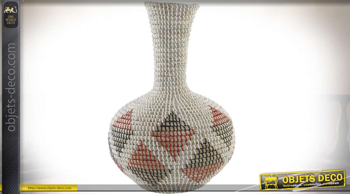 VASE SEAGRASS 32X32X49 ROUGE