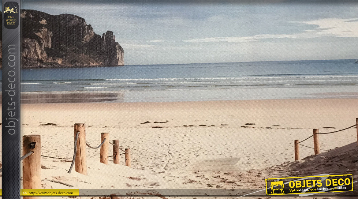 Série de deux toiles bord de mer, photos d'entrées de plages paradisiaques, 80cm