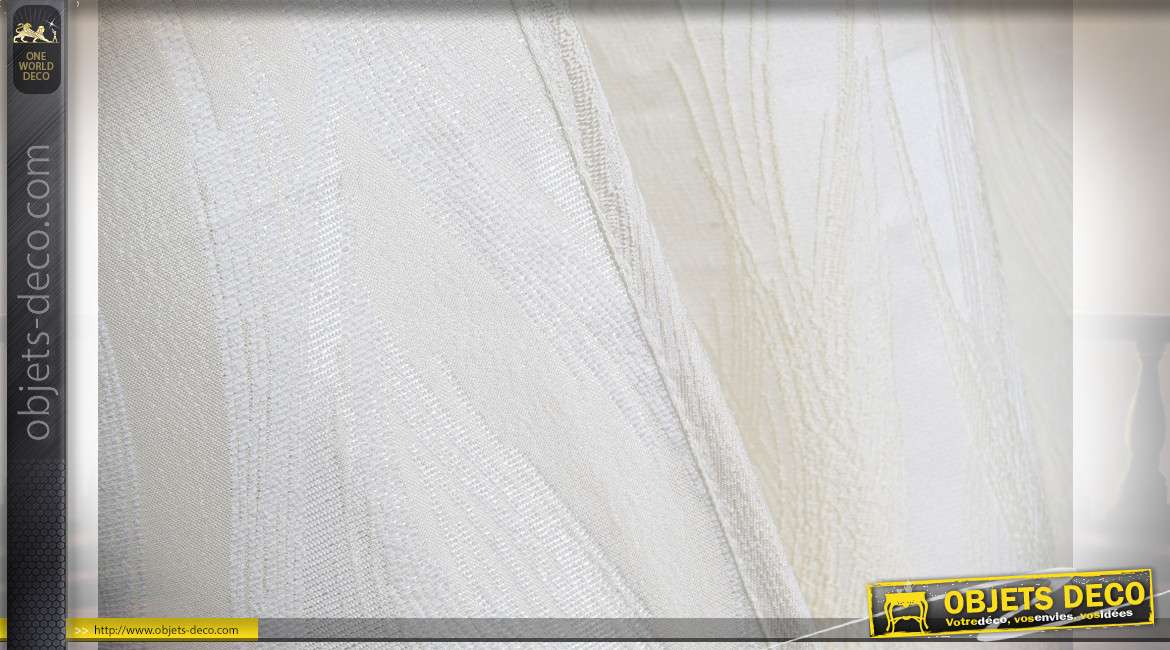RIDEAU POLYESTER 140X270 180 GSM. PLUMES IVOIRE