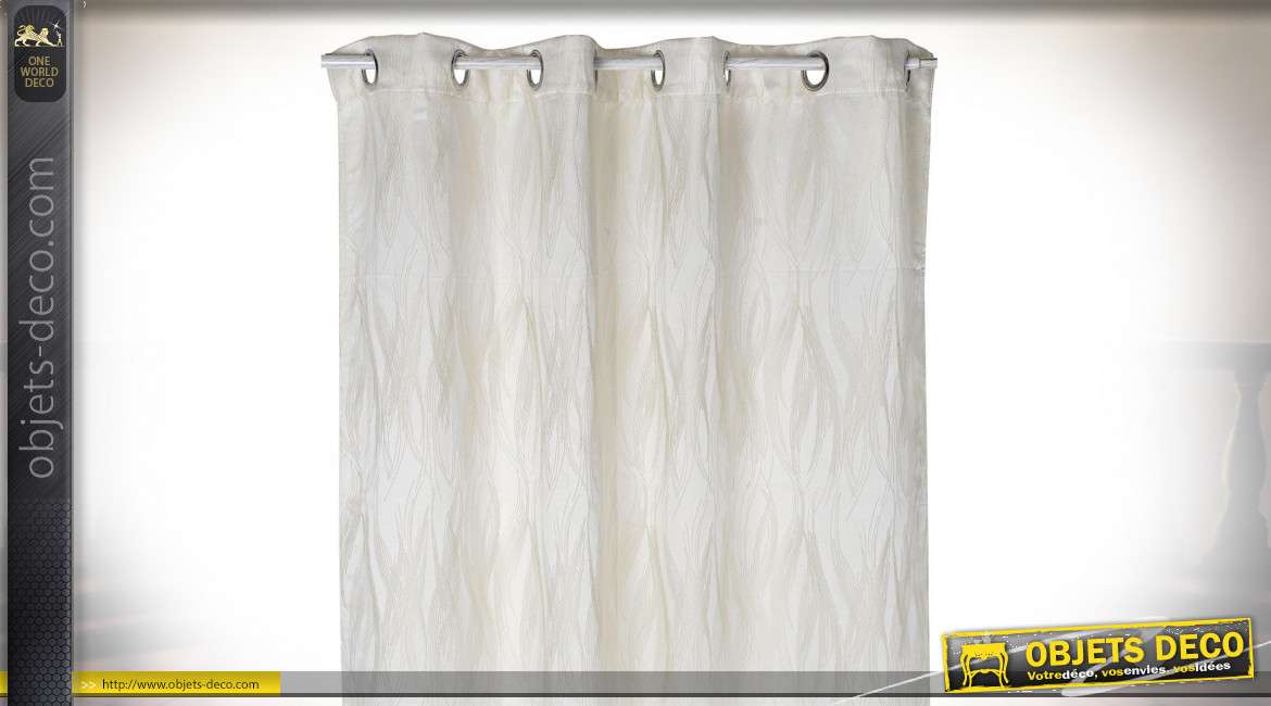 RIDEAU POLYESTER 140X270 180 GSM. PLUMES IVOIRE