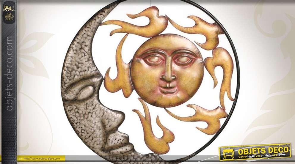 Déco murale en métal : le Soleil et la Lune