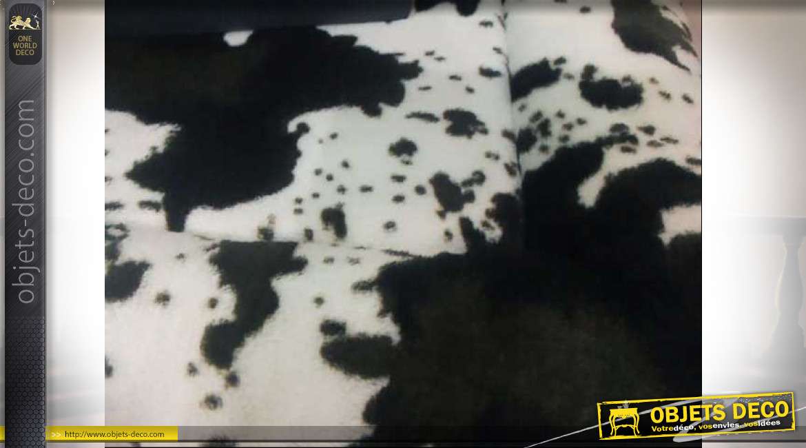 Panier pour animaux en polyester, motifs peau de vache, texture douce et chaude, 79cm