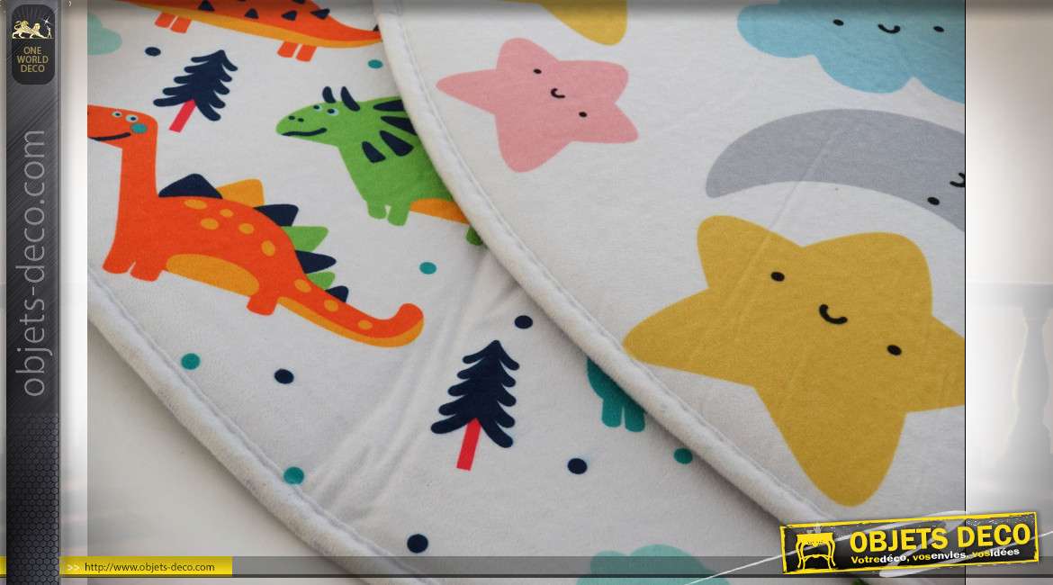 TAPIS POLYESTER 90X90 DINOS NUAGES 2 MOD.