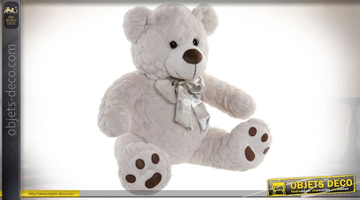 PELUCHE POLYESTER 41X30X41 OURS BEIGE