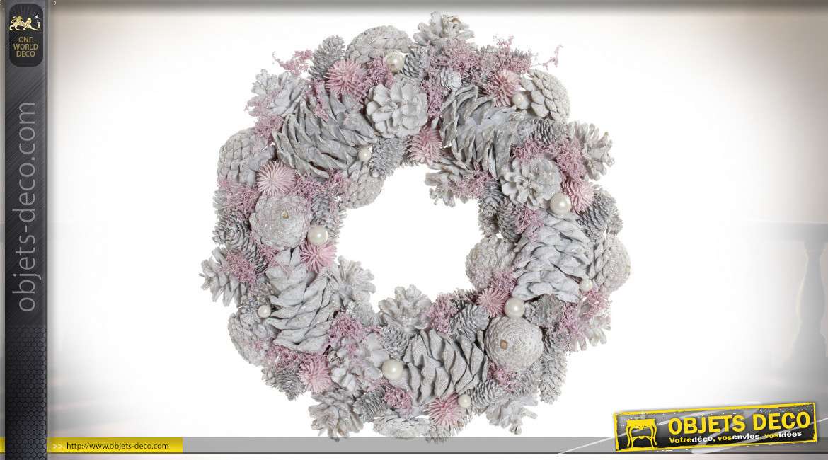 COURONNE POLYSTYRENE 34X34X8.5 ROSE