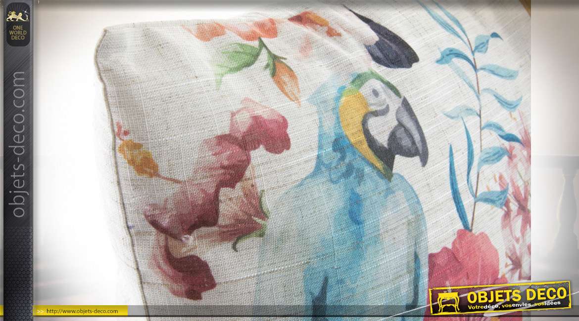 COUSSIN POLYESTER 45X45 PERROQUETS 2 MOD.